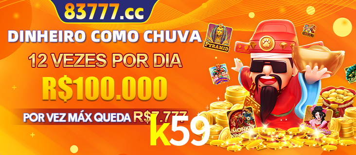 Banner do programa de recompensas Recomende para amigos do k59, detalhando os bônus por convidar amigos, com prêmios que chegam a R$288.888.
