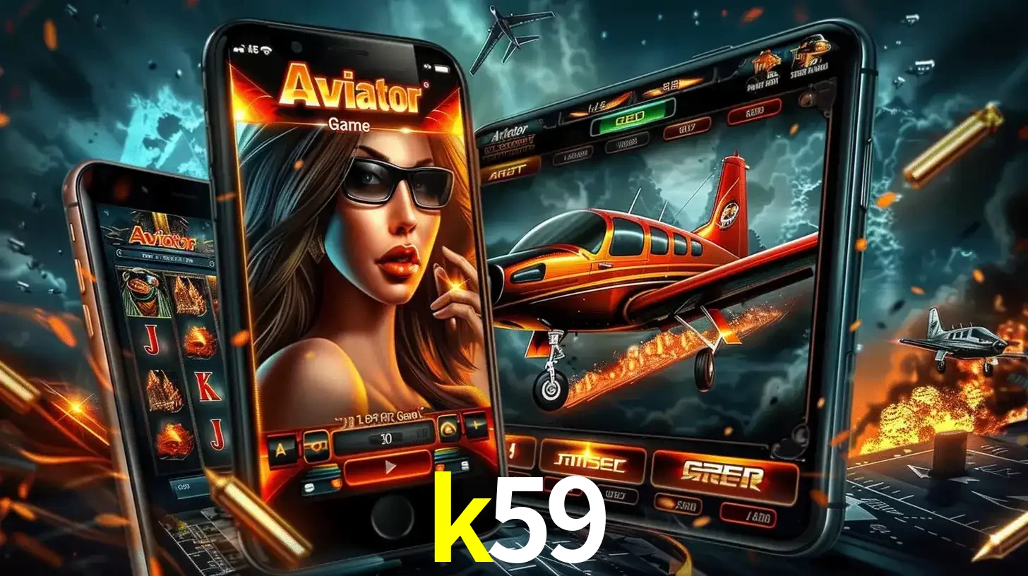 O popular jogo de apostas Aviator exibido em vários celulares e tablets, mostrando a interface emocionante e a ação de voo disponíveis para jogar agora no k59.