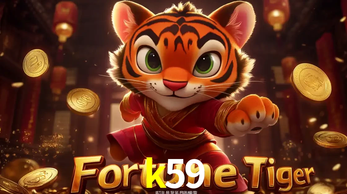 O carismático mascote do jogo de slot Fortune Tiger, um tigre fofo em pose de artes marciais, pronto para trazer sorte e multiplicadores de ganhos no cassino online k59.